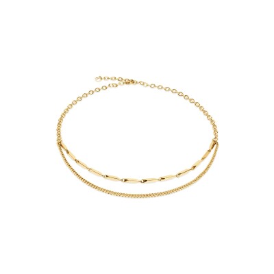 Collier Coeur de Lion Twisted Layers en acier doré