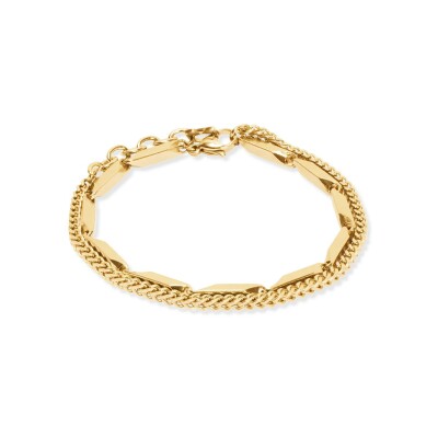 Bracelet Coeur de Lion Twisted Layers en acier doré