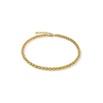 Collier Coeur de Lion Mesh Chain Classic en acier doré