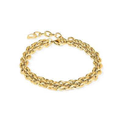 Bracelet Coeur de Lion Mesh Chain Classic en acier doré