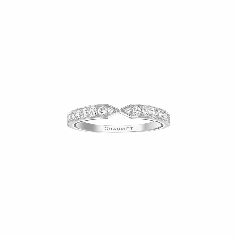 Chaumet Plume wedding ring, platinum, diamonds