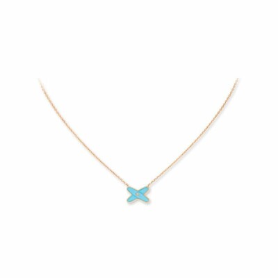 Chaumet Jeux de Liens pendants, rose gold, turquoise, diamond