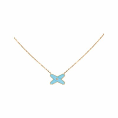 Pendentif Chaumet Jeux de Liens en or rose, turquoise et diamant