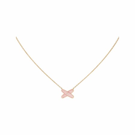 Chaumet Jeux de Liens pendant, rose gold, diamonds, pink opal