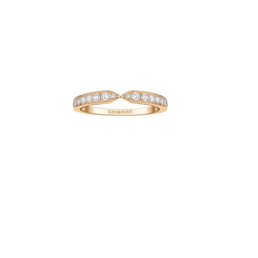 Chaumet Plume wedding ring, rose gold, diamonds