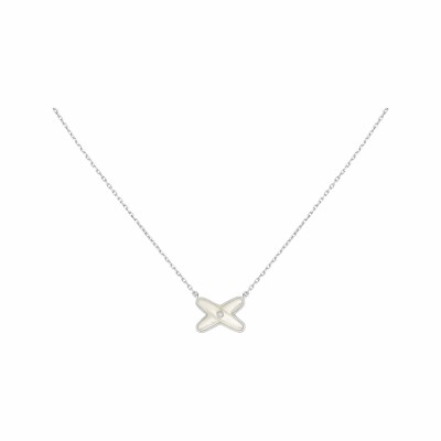 Pendentif Chaumet Jeux de Liens en or blanc, diamant et nacre