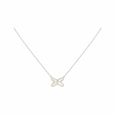 Pendentif Chaumet Jeux de Liens en or blanc, diamant et nacre