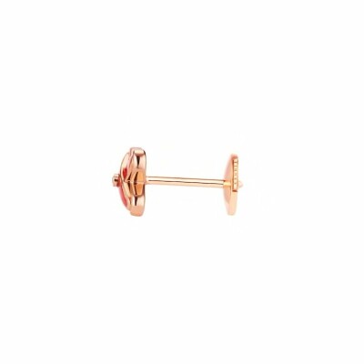 Mono boucle d'oreille Chaumet Jeux de Liens en or rose, diamants et laque rouge