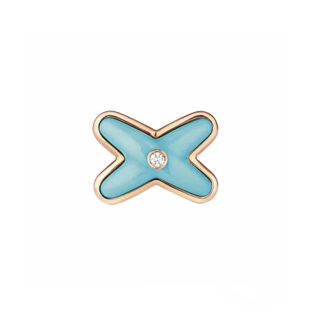 Chaumet Jeux de Liens single earring, rose gold, diamond, turquoise