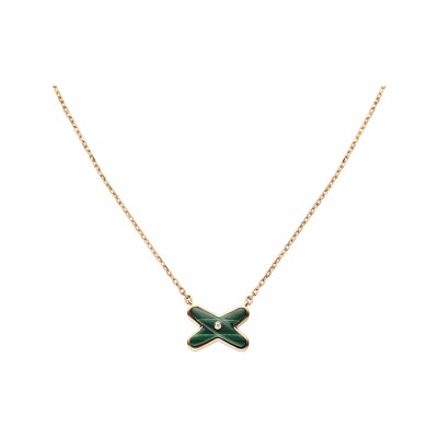 Chaumet Jeux de Liens pendant, rose gold, diamond, malachite