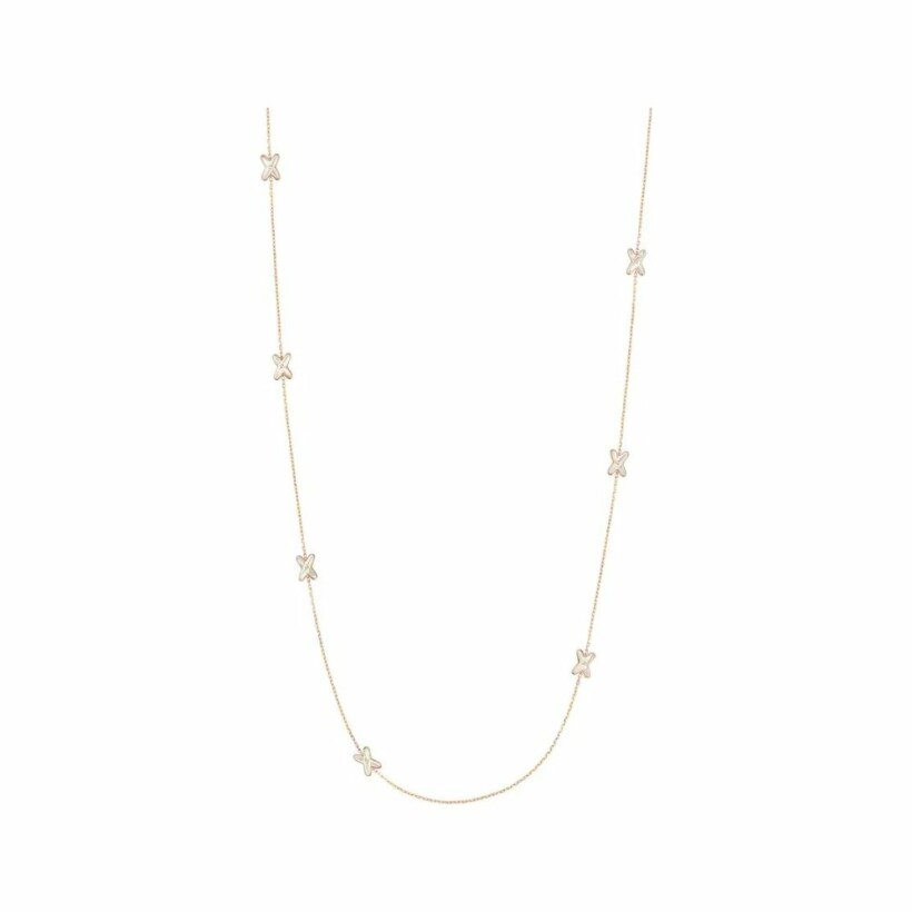 Chaumet Jeux de Liens long necklace, rose gold, diamonds, mother-of-pearl