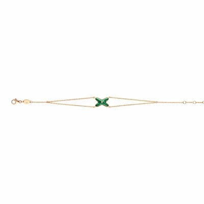 Bracelet Chaumet Jeux de Liens en or rose, diamants et malachite