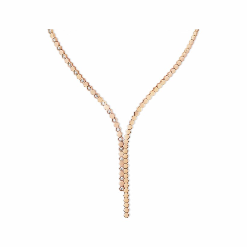 Chaumet Bee My Love asymmetric necklace, rose gold, diamonds