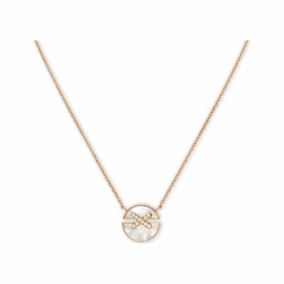 Chaumet Jeux de Liens Harmony small model pendant, rose gold, diamonds nacre