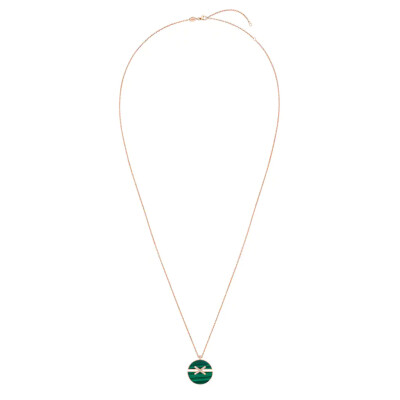 Pendentif Chaumet Jeux de Liens Harmony grand modèle en or rose, diamants et malachite