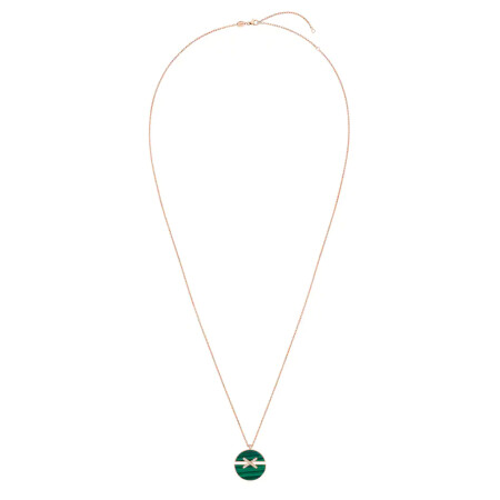 Chaumet Jeux de Liens Harmony necklace big modell in rose gold, diamonds and malachite