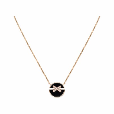 Chaumet Jeux de Liens Harmony necklace small model, rose gold, diamonds and onyx