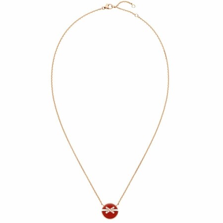 Chaumet Jeux de Liens Harmony necklace small modell in rose gold, diamonds and carnelian