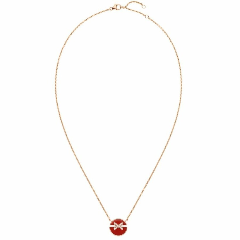 Chaumet Jeux de Liens Harmony necklace small modell in rose gold, diamonds and carnelian
