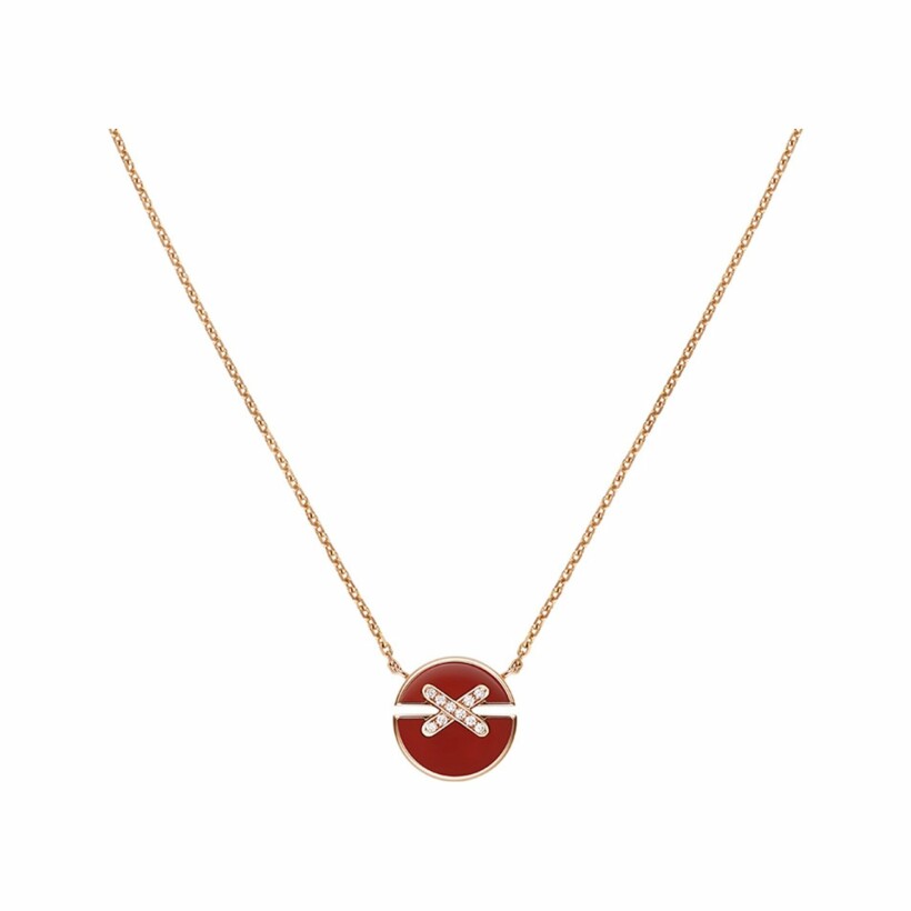 Chaumet Jeux de Liens Harmony necklace small modell in rose gold, diamonds and carnelian