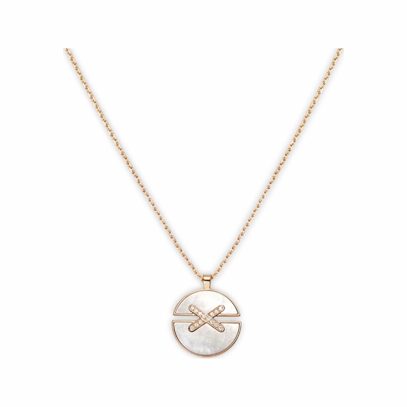 Chaumet Jeux de Liens Harmony medium model pendant, rose gold, diamonds and nacre