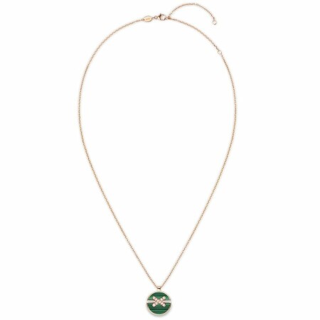 Chaumet Jeux de Liens Harmony pendant, medium size, rose gold, diamonds, malachite