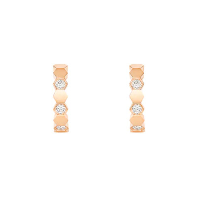 Boucles d'oreilles créoles Chaumet Bee My Love en or rose et diamants