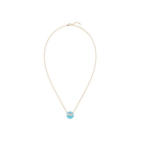 Chaumet jeux de liens harmony pendant, small size, rose gold, set with turquoise and diamonds