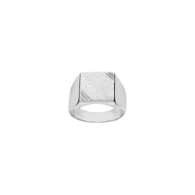 Chevalière diamantée en argent, taille 58