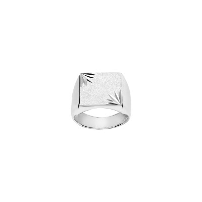 Chevalière carrée étoile en argent