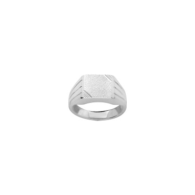 Chevalière diamantée en argent, taille 60