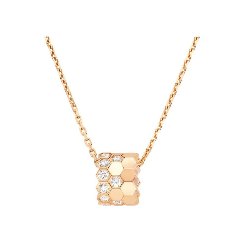Chaumet Bee my love pendant, medum size, rose gold and diamonds