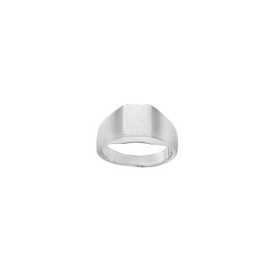 Chevalière rectangulaire en argent, taille 48