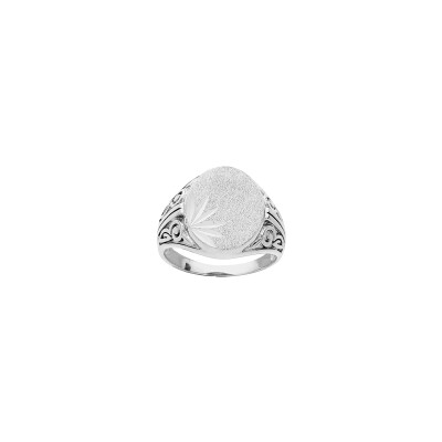 Chevalière lapidée en argent