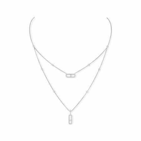 Messika Move Uno necklace, white gold, diamonds