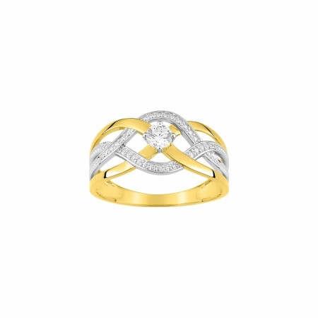 Bague en or jaune et oxyde de zirconium