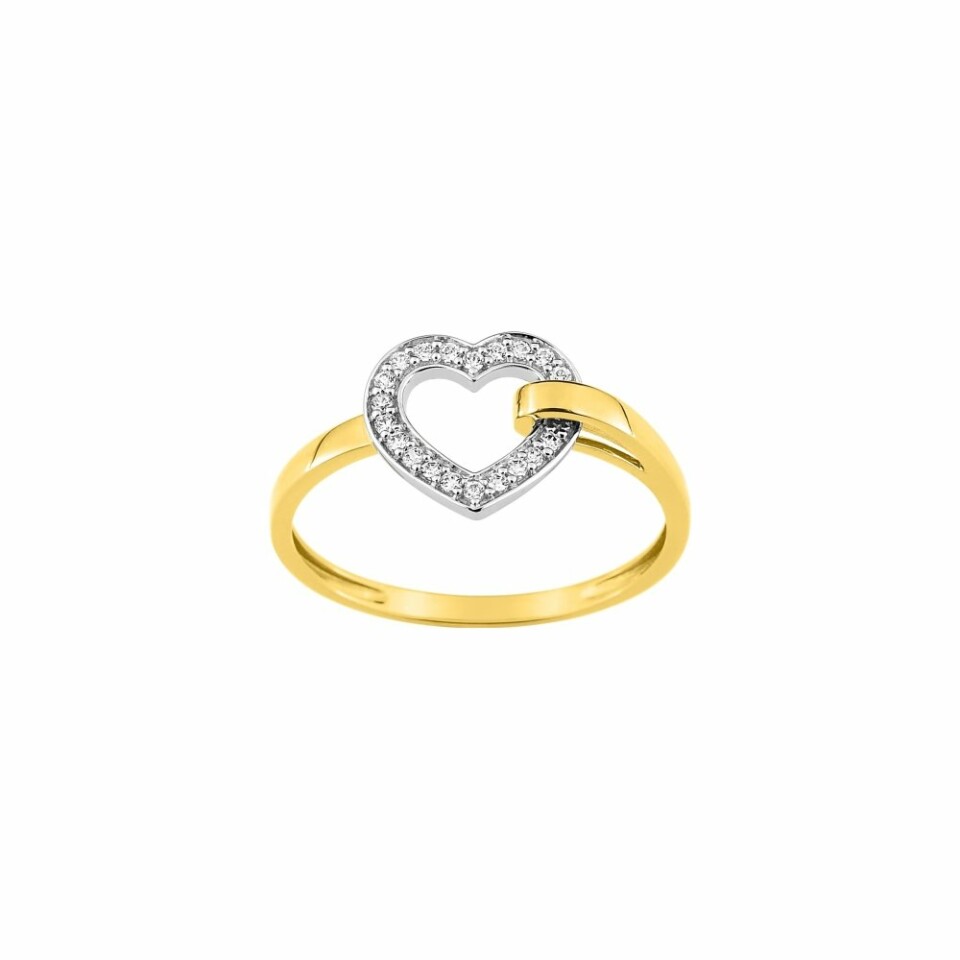 Bague en or jaune et oxyde de zirconium