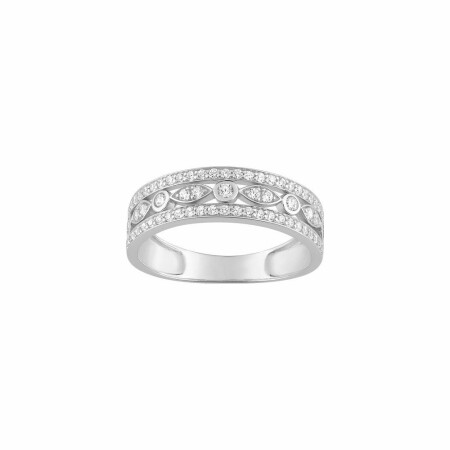 Bague en or blanc et oxyde de zirconium