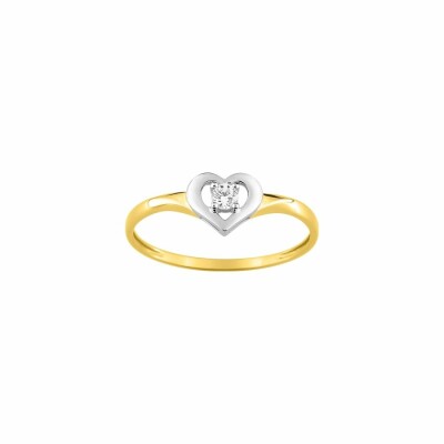 Bague en or jaune et oxyde de zirconium