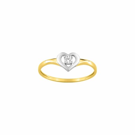 Bague en or jaune et oxyde de zirconium