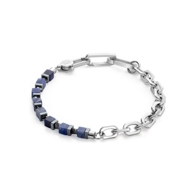 Bracelet Coeur de Lion Precious Fusion en acier, sodalite et hématite