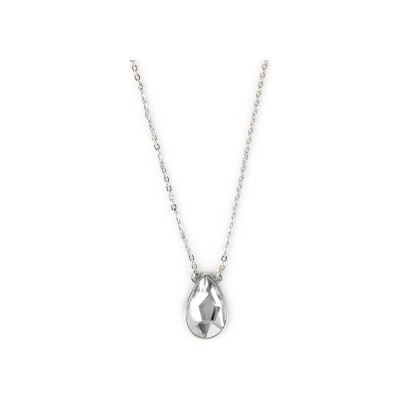 Collier Les Interchangeables Goutte GM en métal argenté et cristal