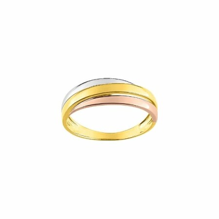 Bague en or jaune, or blanc et or rose