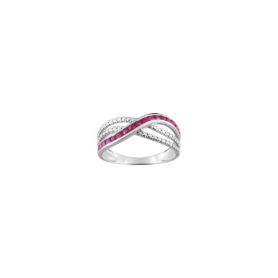 Bague en or blanc et rubis
