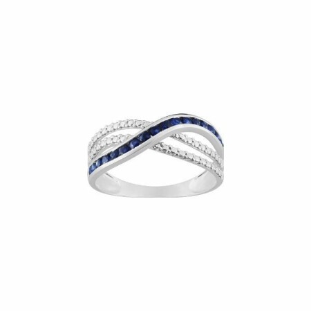 Bague en or blanc et saphirs 0.4ct