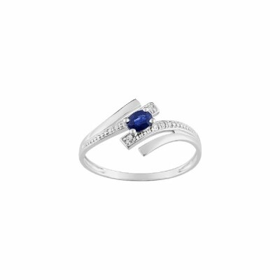 Bague en or blanc et saphir 0.22ct