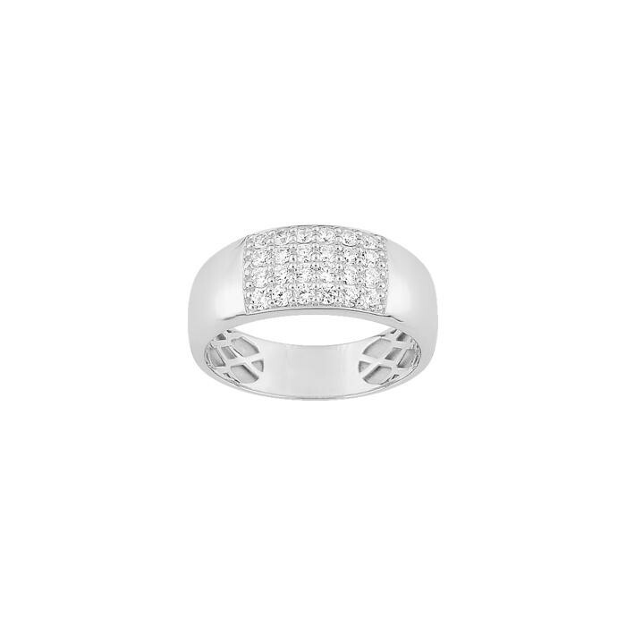 Bague en or blanc et oxyde de zirconium