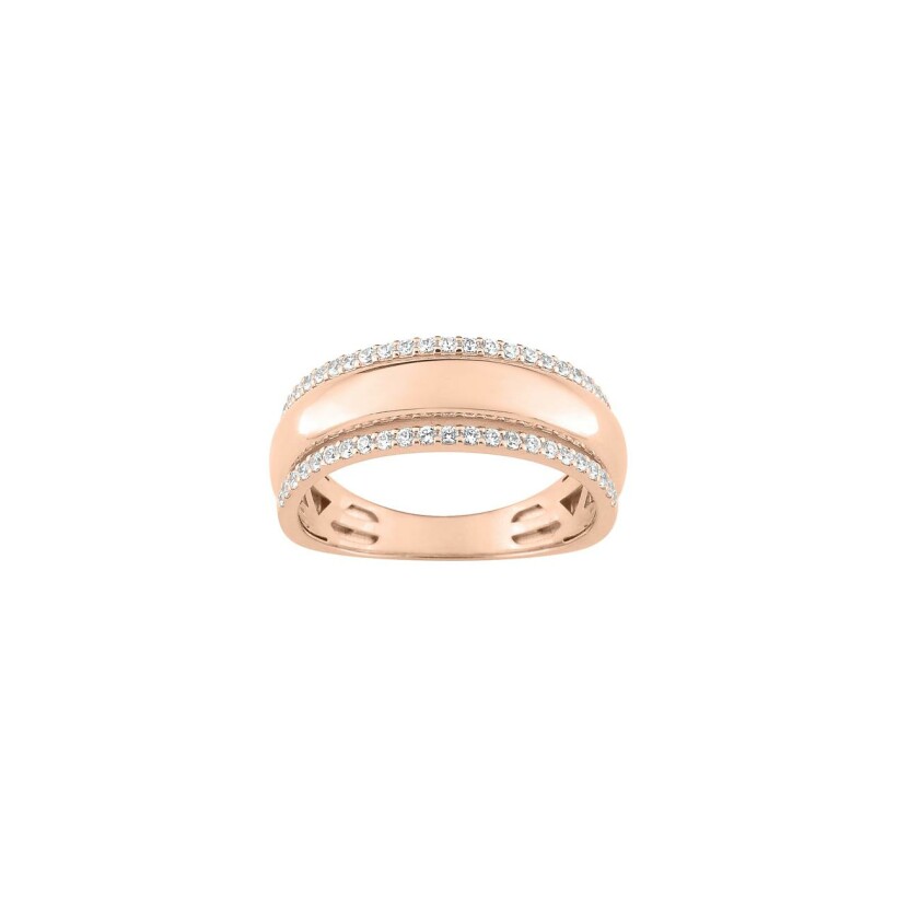 Bague en or rose et oxyde de zirconium