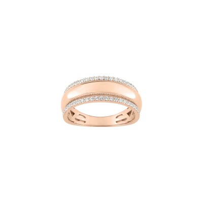 Bague en or rose et oxyde de zirconium