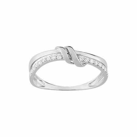 Bague en or blanc et oxydes de zirconium